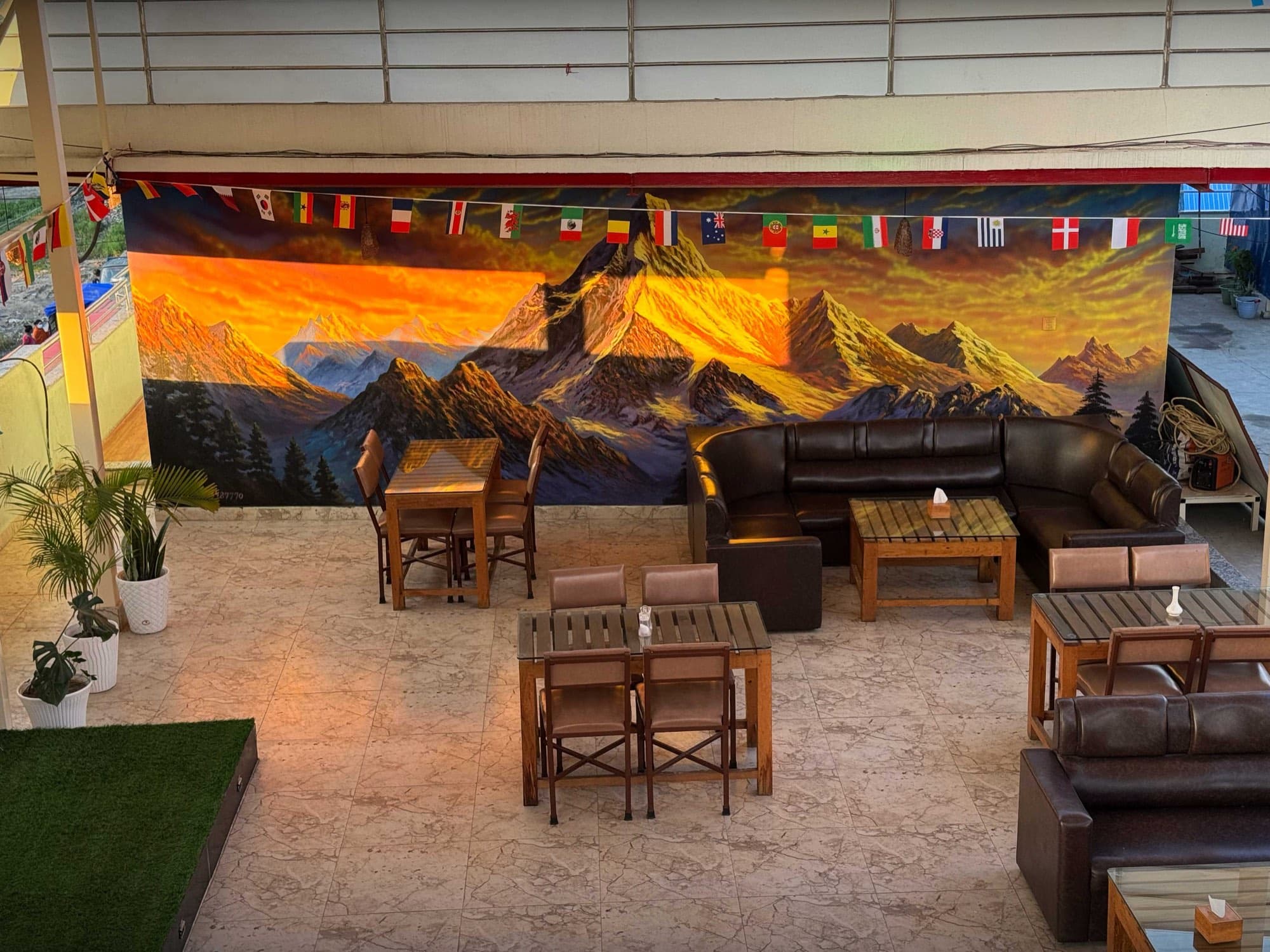 The 285″ hand-painted Everest mural