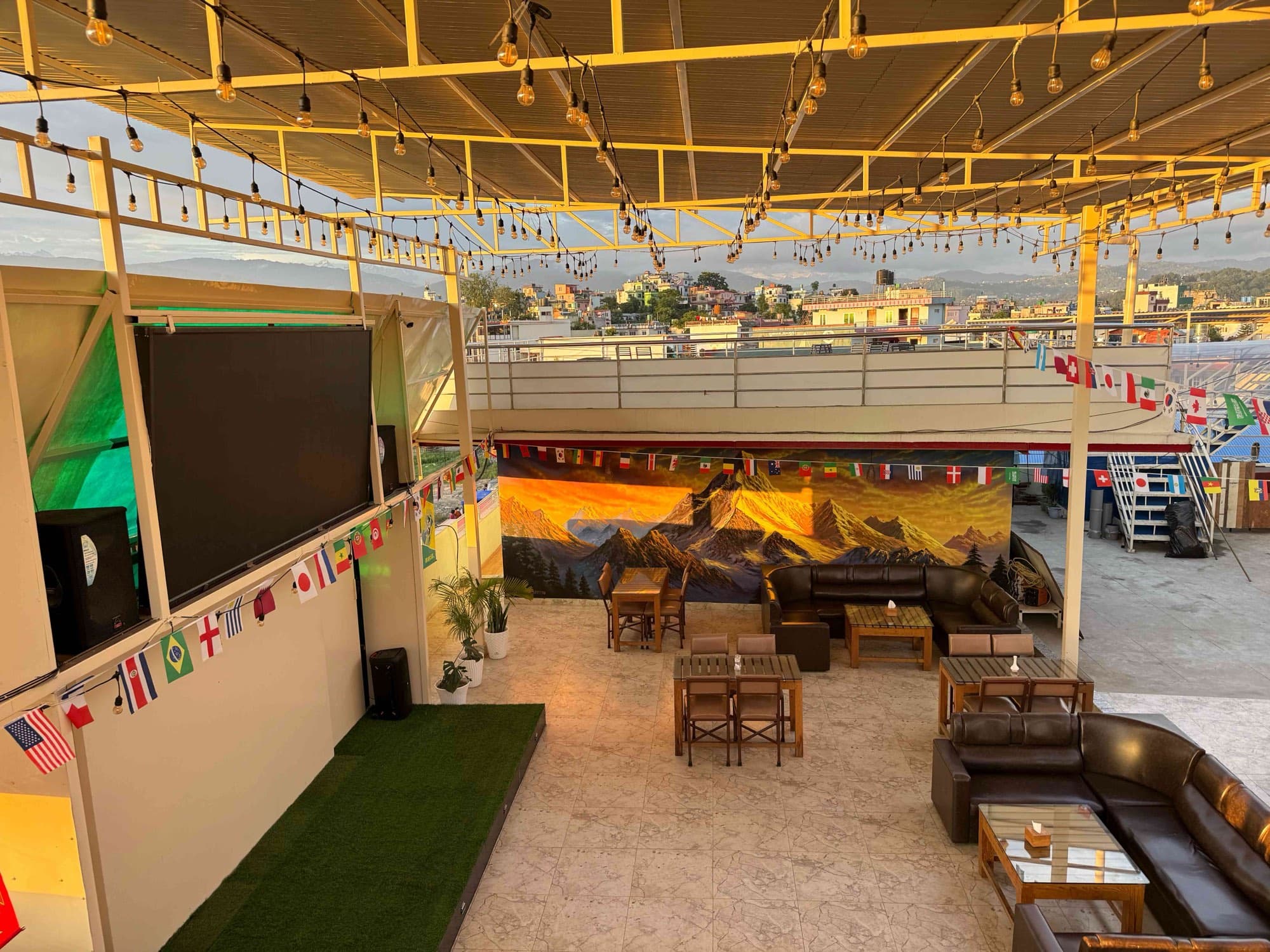 The rooftop at golden hour